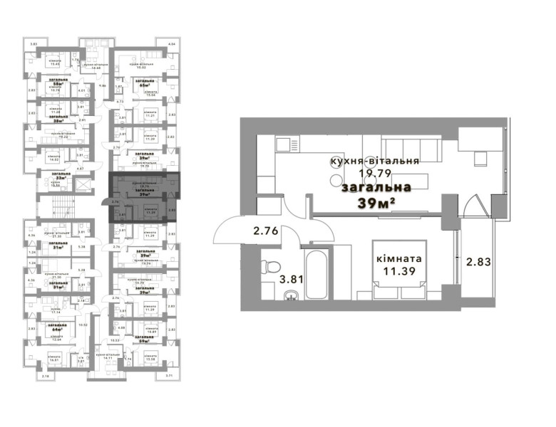 Квартира 39m 1k 3